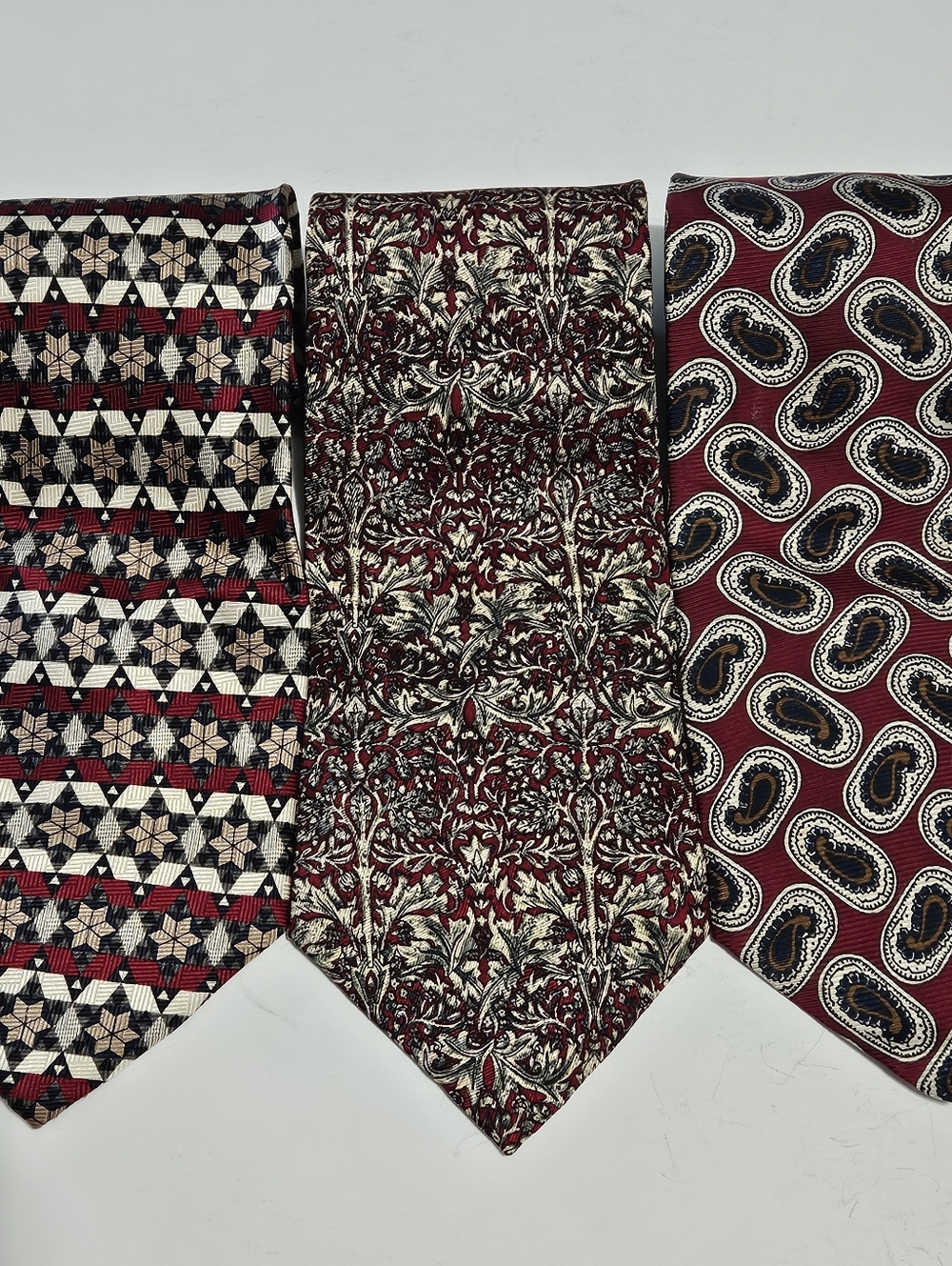 6 Misc. Name Brand Men's Silk Polyester Nylon Red Brown Multi-Colored Neck Ties - Picture 12 of 16